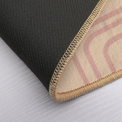 Mid Century Modern Shapes And Lines in Desert Terracotta And Mustard Yellow  Multi-Purpose Bath Mat
