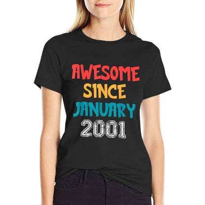 21 Year Old Awesome Since January 2001 21st Birthday  Stretchy T-Shirt