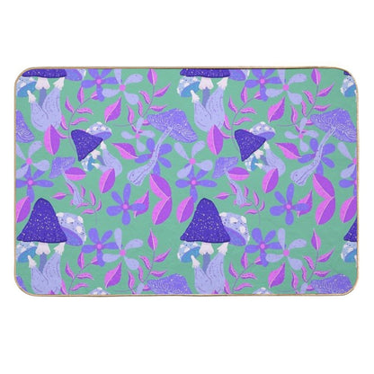 Groovy Shrooms & Blooms - Mushroom And Floral Pattern  Pet-Safe Bath Mat