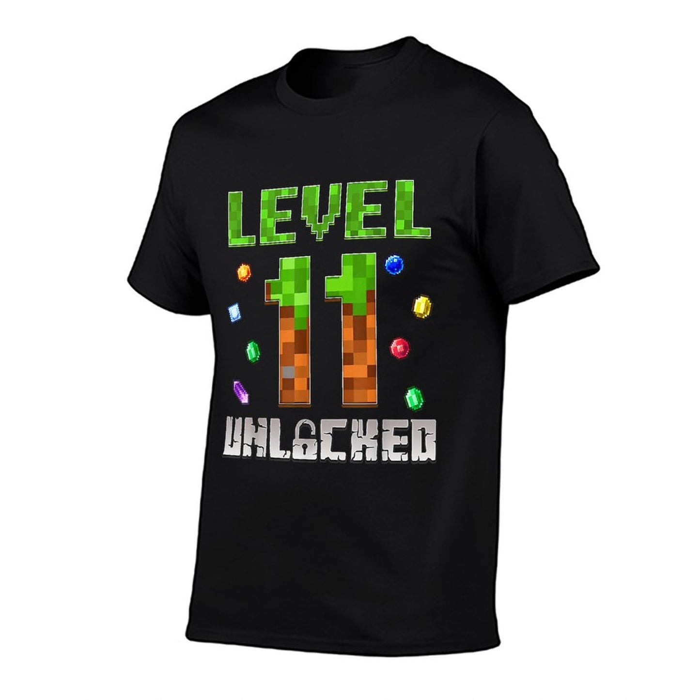 Birthday Boy Level 11 Unlocked 11th Birthday Game Pixel  Wrinkle-resistant T-Shirt
