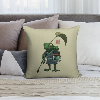 A Frog And His Son Soft Shrink-Resistant Throw Pillow
