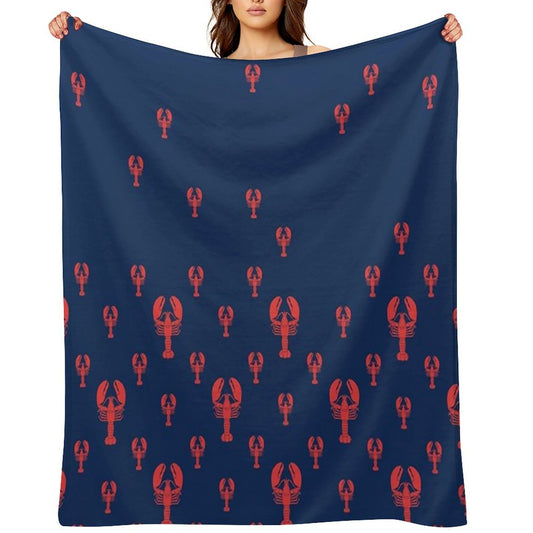 Lobster Squadron on Navy Shrink-resistant Throw Blanket