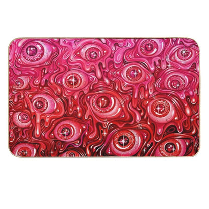 Red Eyeball Pattern  Easy To Clean Bath Mat