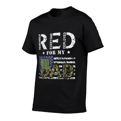 Wear Red Friday Military For My Dad Deployed Daddy USA for Women Kids Men  Cotton T-Shirt