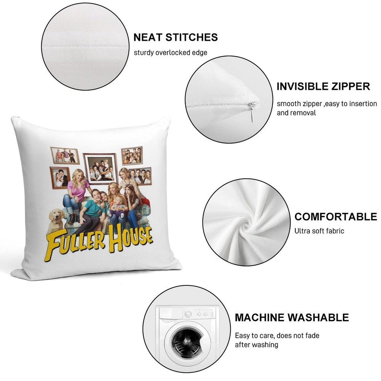 Fuller House Cast Merch Soft Bedroom Essential Throw Pillow