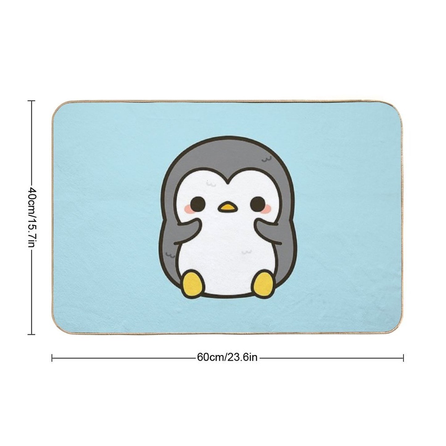 Shy Penguin  Dirt-Trapping Bath Mat