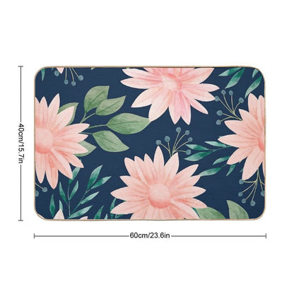 Floral Pattern  High-Traffic Bath Mat