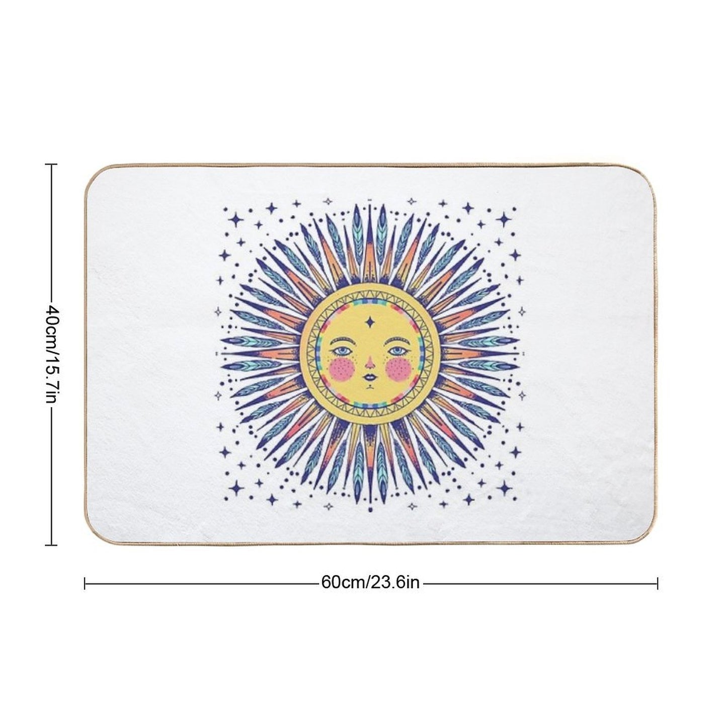 Feathered Sun  Slip-Resistant Bath Mat