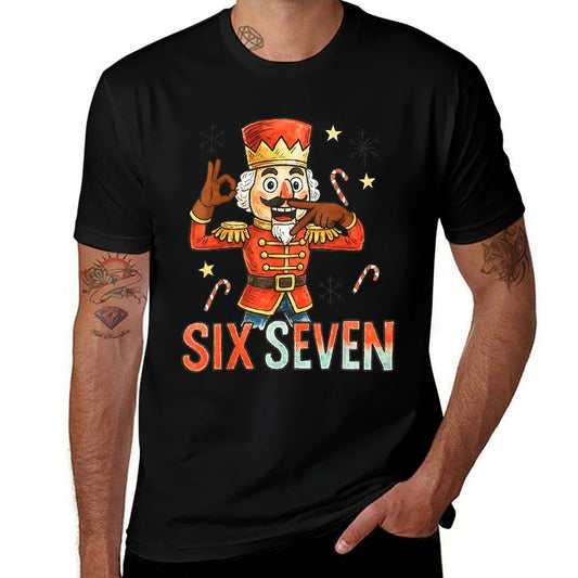 Funny Six Seven Meme Christmas Nutcracker Men Women Kids  Wrinkle-resistant T-Shirt