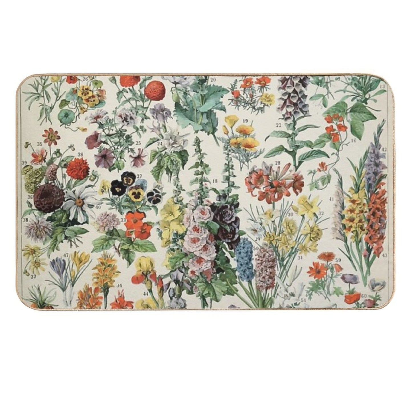 Adolphe Millot Fleurs A  Multi-Purpose Bath Mat