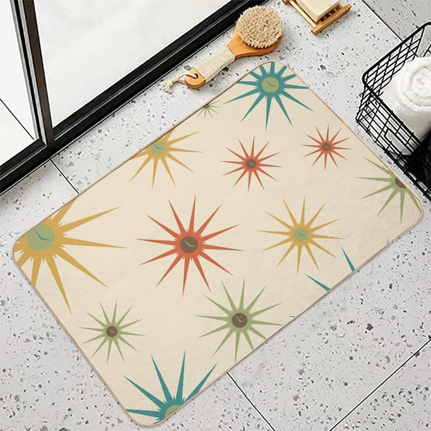 Cocktail Hour Retro Starburst Clocks by Bobby West  Dirt-Trapping Bath Mat