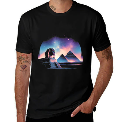 Giza’s Twilight Sphinx And Pyramids Vista Raglan Baseball  Heathered Texture T-Shirt
