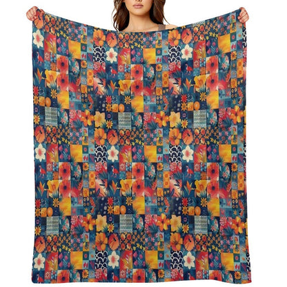 Summer Patchwork Comfort Throw Blanket