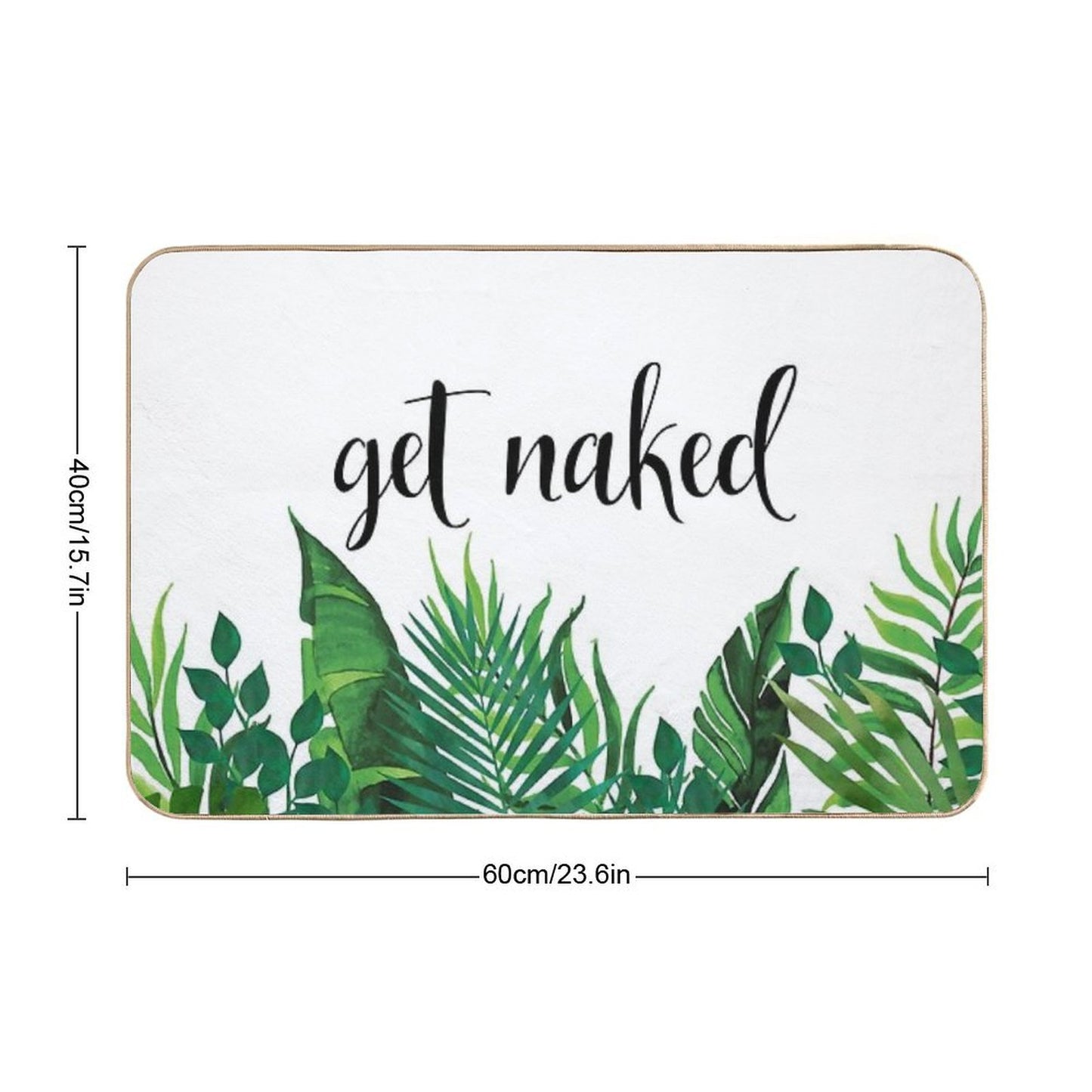 Get Naked, Tropical Jungle, Fun Bathroom Art  Slip-Resistant Bath Mat