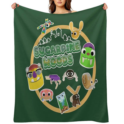 Sugarpine Woods Bugsnax Characters Kinda Bug, Kinda Snack  Bookbag  Bugsnax Snax And Grumpus Multi-functional Throw Blanket