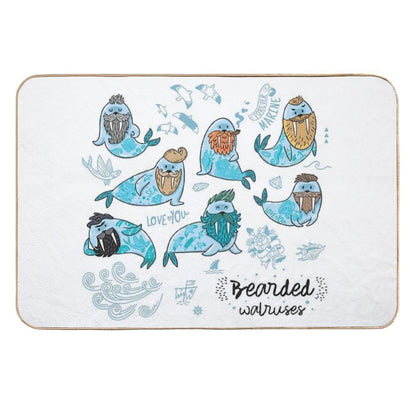Bearded Walruses  Absorbent Bath Mat
