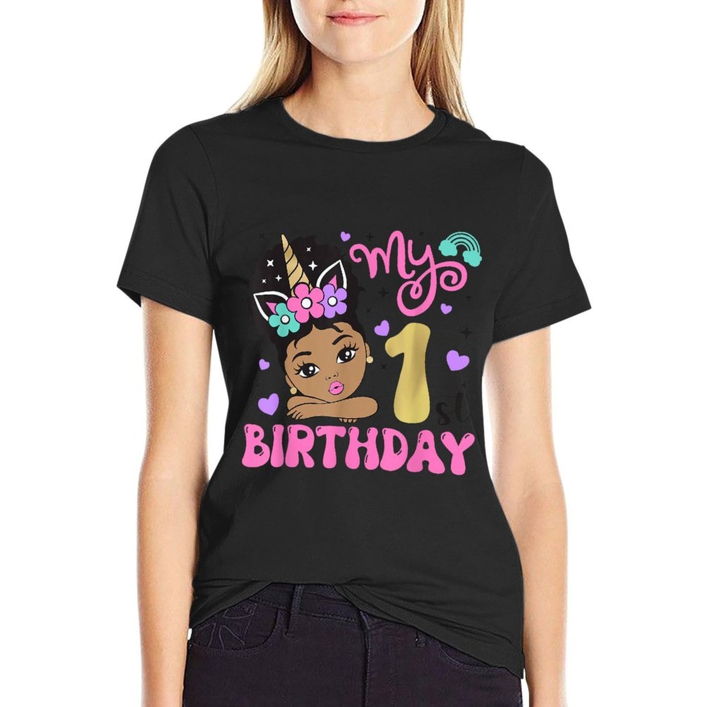 It's My 1st Birthday Black Girl 1 Years Old Melanin Kids  Lightweight T-Shirt