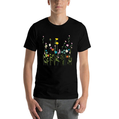 Women Wildflower Summer Flowers Blooming Floral Graphic  Odor-resistant T-Shirt