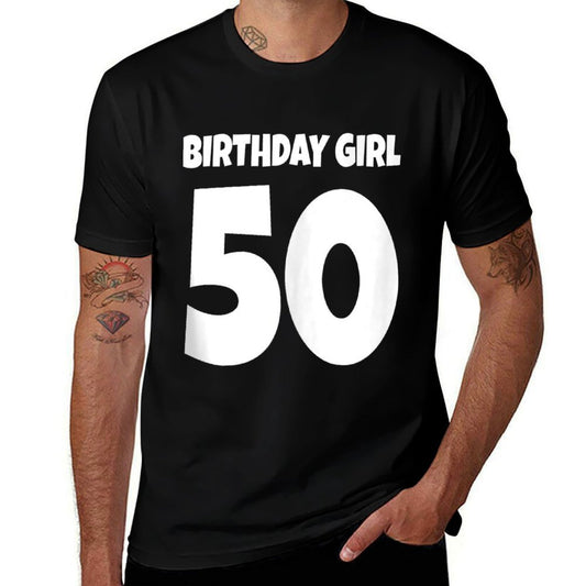 Birthday Girl 50 Womens 50th Birthday Party  Oversized Silhouette T-Shirt