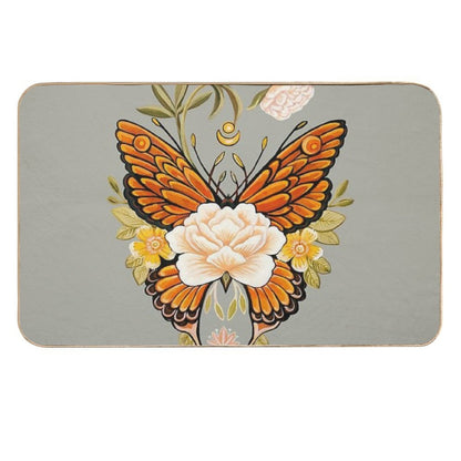 Tattoo Butterfly Peonies  Toxin-Free Bath Mat