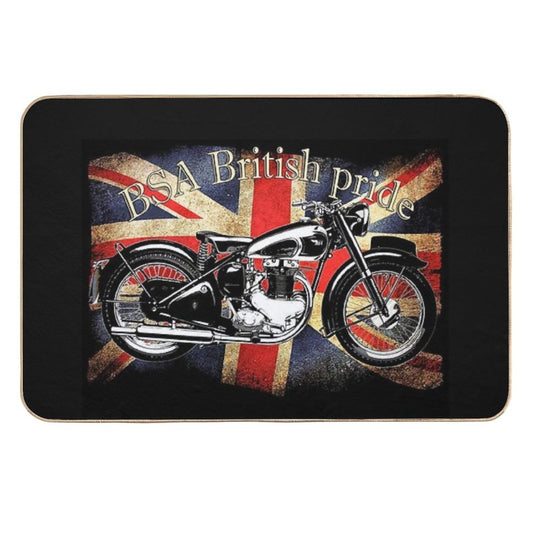 Vintage Classic British BSA Motorcycle Icon  Eco-Friendly Bath Mat