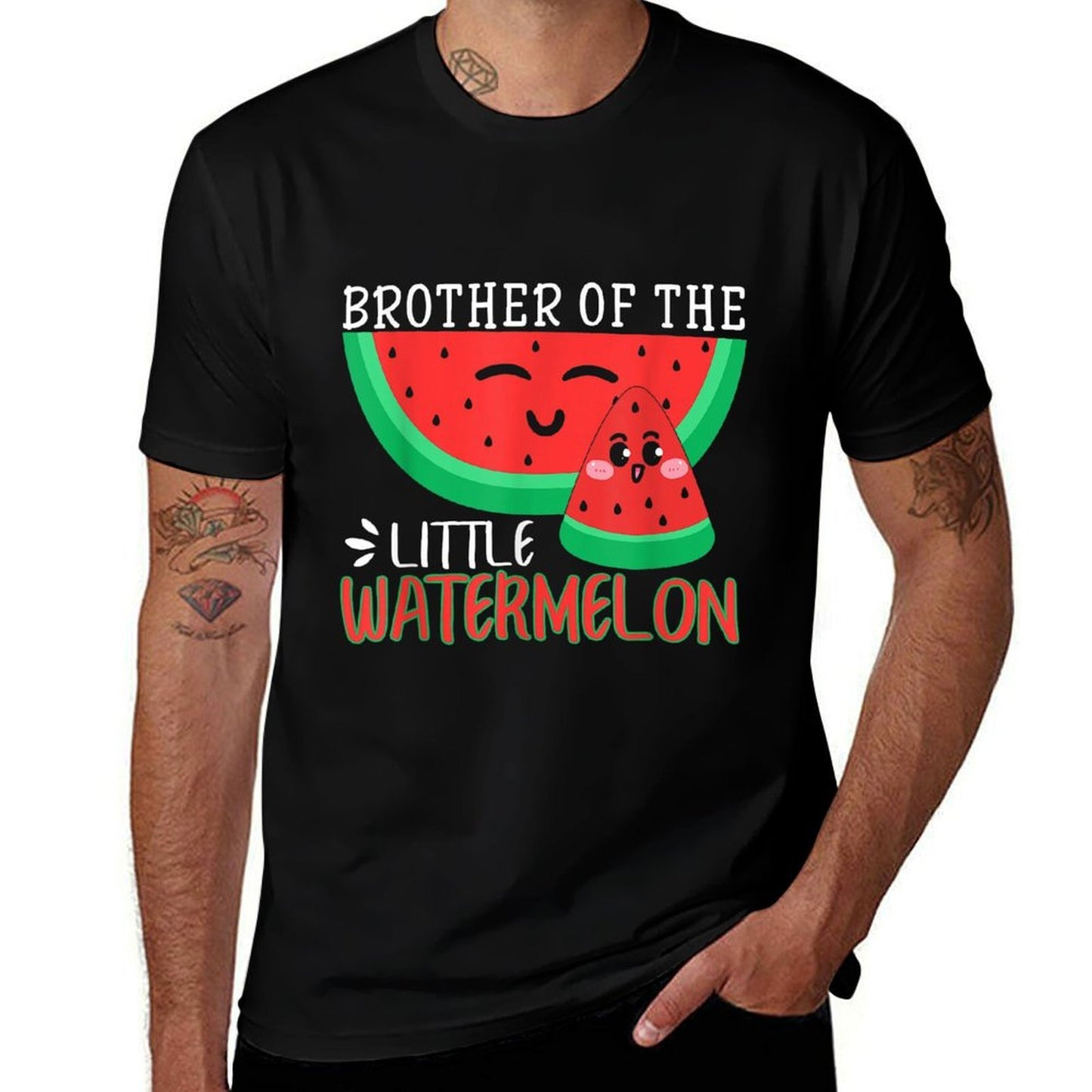 Brother Of The Little Watermelon Melon Family Matching  Slim-fit Cut T-Shirt
