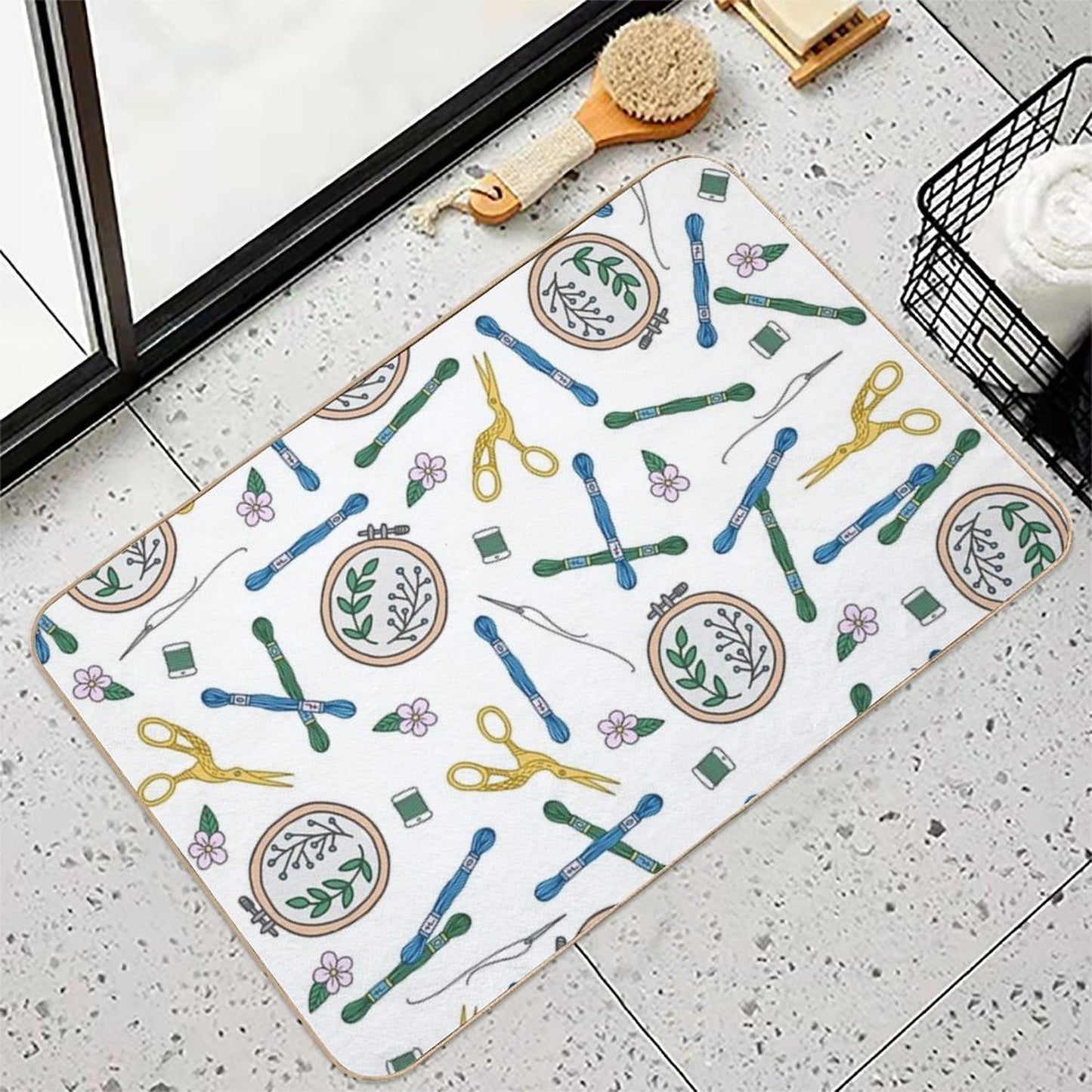 Embroidery  Embroidery Pattern  Embroidery Supplies  Slip-Resistant Bath Mat
