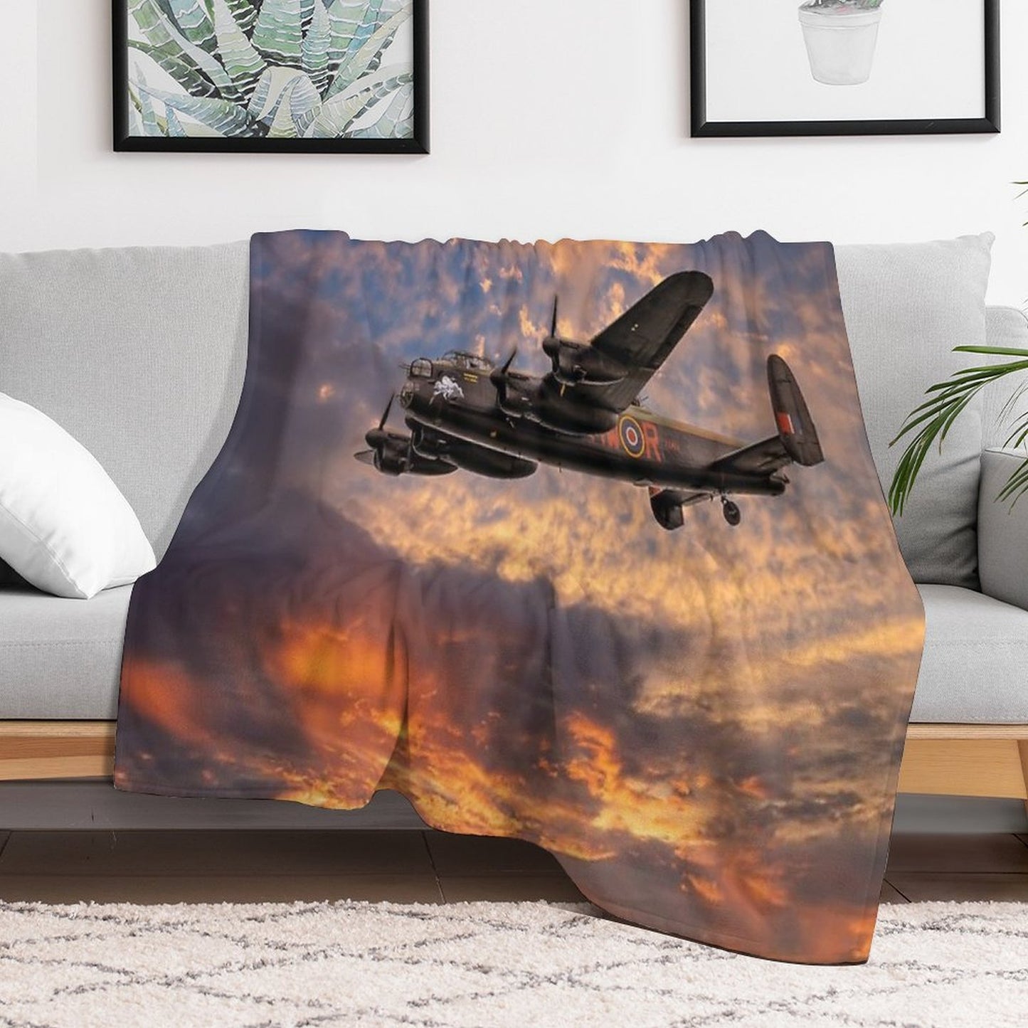 Avro Lancaster Bomber Velvety-soft Throw Blanket