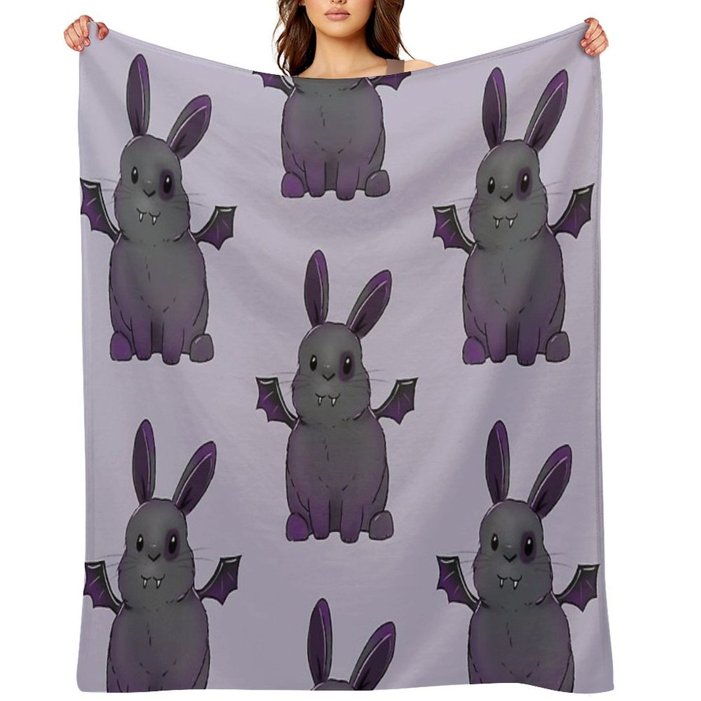 Hector The Spooky Bunny Shrink-resistant Throw Blanket