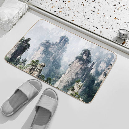 Floating Mountains Zhangjiajie National Forest Park Art Photo Print  Slip-Resistant Bath Mat