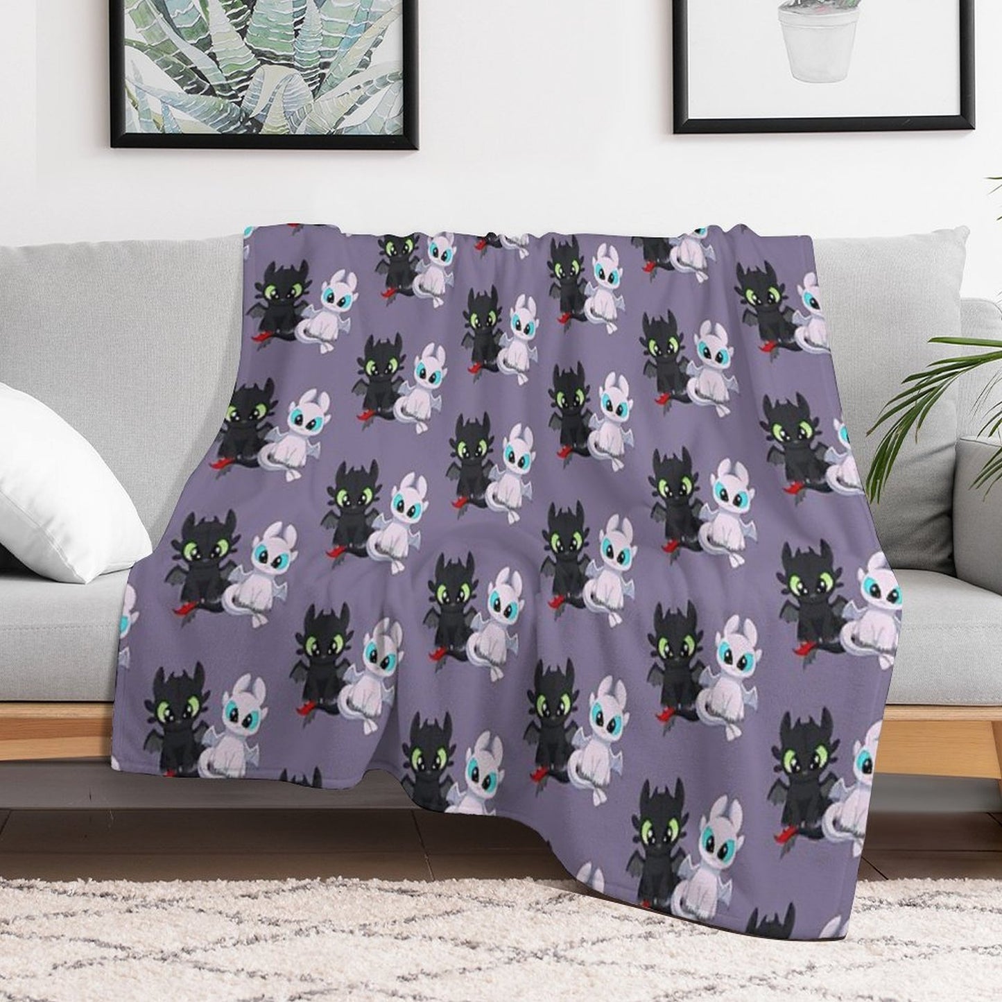 Couple Babies Toothless & Light Fury Baby Dragons, Night Fury, Httyd, Dragon Babies, Night Lights, How to Train Dragon Durable Throw Blanket