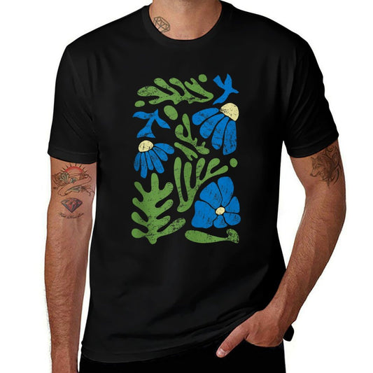 Matisse Wildflower Aesthetic Abstract Floral Nature  Fade-proof Color T-Shirt