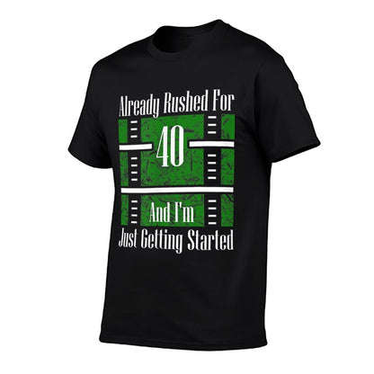 Football Rushing Yards for 40th Birthday  Heathered Texture T-Shirt