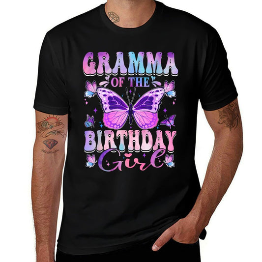 Gramma Of The Birthday Girl Butterfly Party Matching Family  Versatile T-Shirt