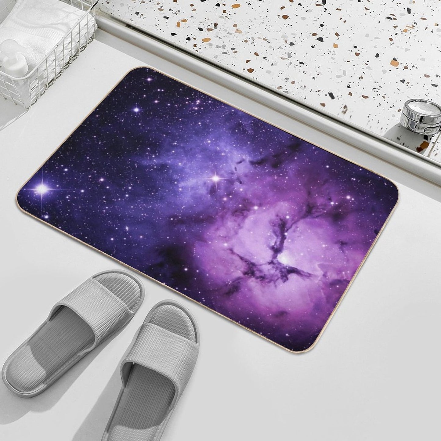 Purple Nebula  Anti-Trip Bath Mat