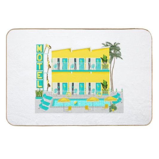 Vintage Motel Pool  Repositionable Bath Mat