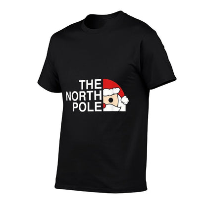 Funny Santa Face Christmas Parody The North Pole  Wrinkle-resistant T-Shirt