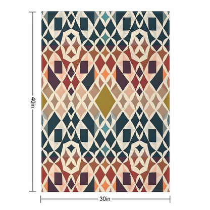Abstract Geometric Design Durable Throw Blanket