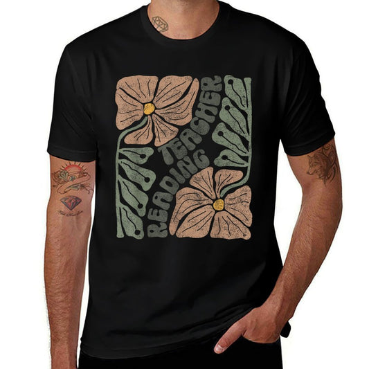 Boho Floral Reading Teacher Retro Reading Specialist Wildfl  Affordable Price T-Shirt