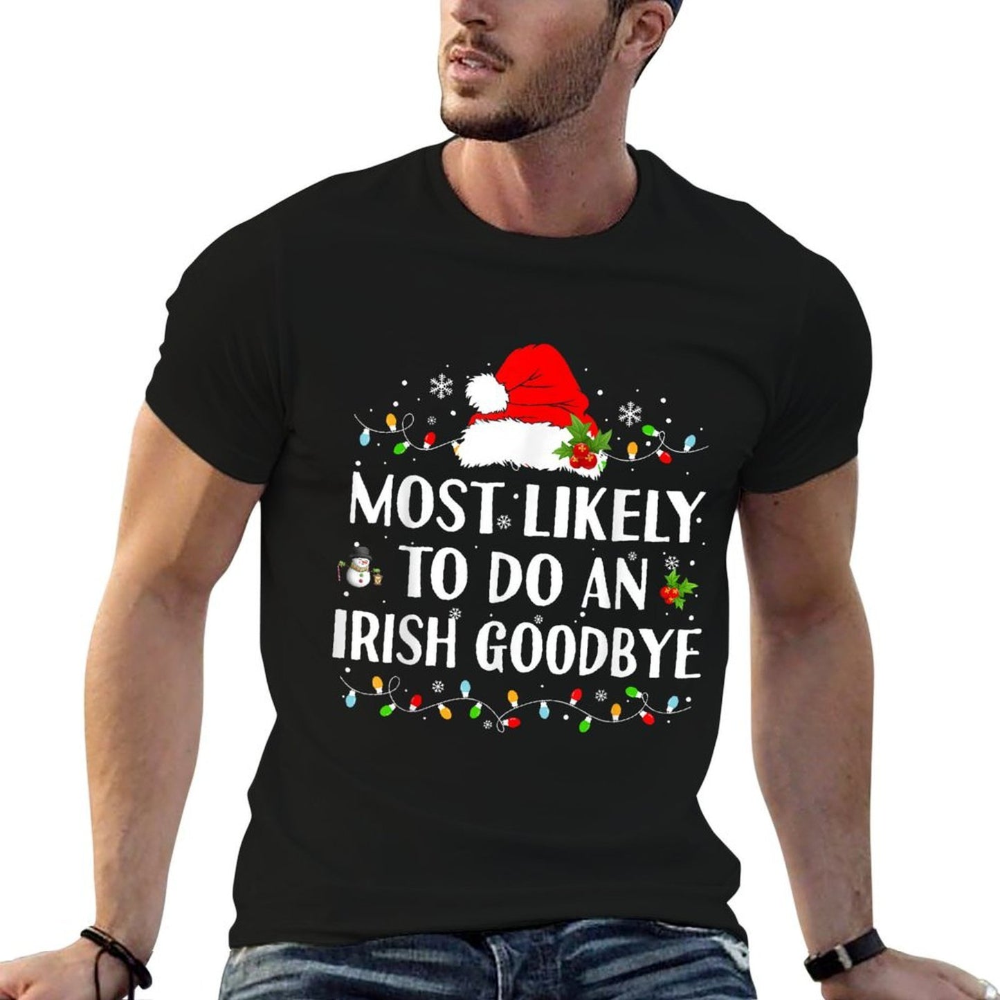 Most Likely To Do An Irish Goodbye St. Patricks Christmas  Lightweight T-Shirt