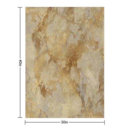 Gold Metallic Marble Texture – Elegant Abstract Beige & Gold Pattern Compact Throw Blanket