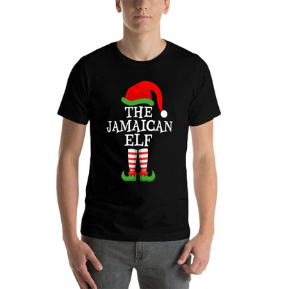 Holiday Matching Ugly Christmas Sweater The Jamaican Elf  Moisture-wicking T-Shirt