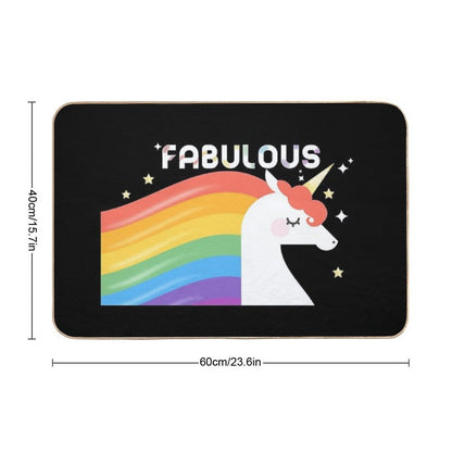 Fabulous Sparkling Rainbow Unicorn  Repositionable Bath Mat