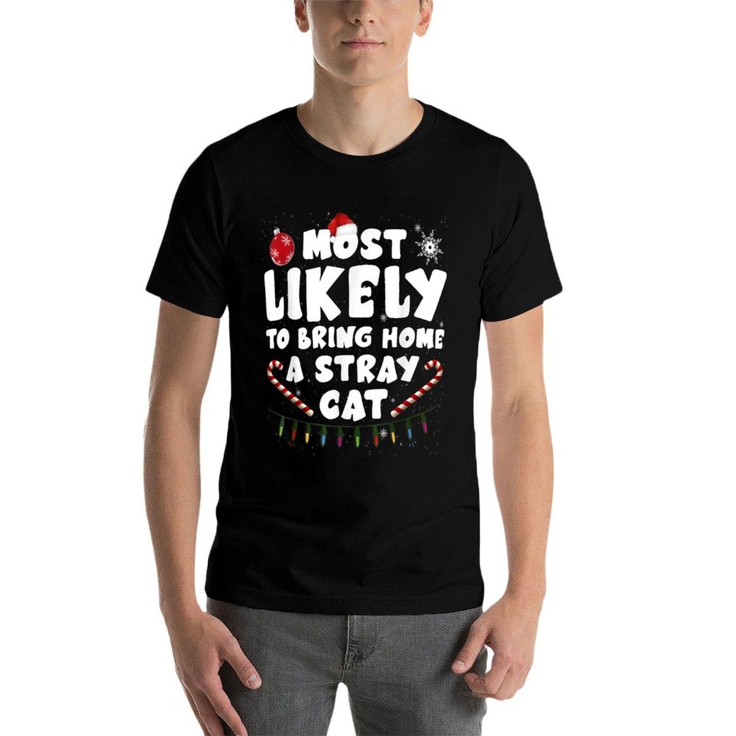 Most Likely To Bring Home A Stray Cat Matching Family  High-quality Stitching T-Shirt