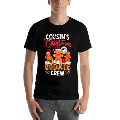 Cousins Christmas Cookie Crew Three Santa Gingerbread Baker  Stretchy T-Shirt