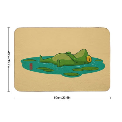 Chill Lilypad Mood Frog  Dirt-Trapping Bath Mat