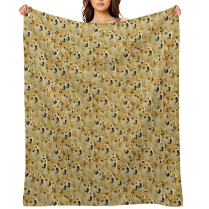 Doge Meme Machine-washable Throw Blanket