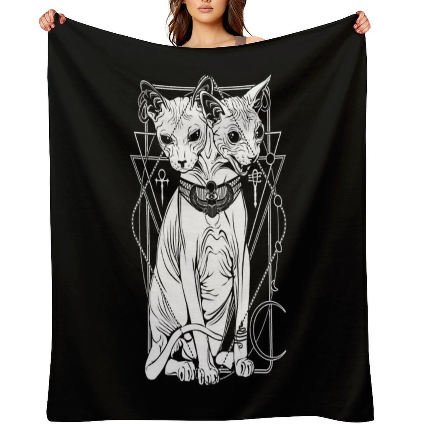 Bastet - The Cat Goddess Eco-conscious Throw Blanket