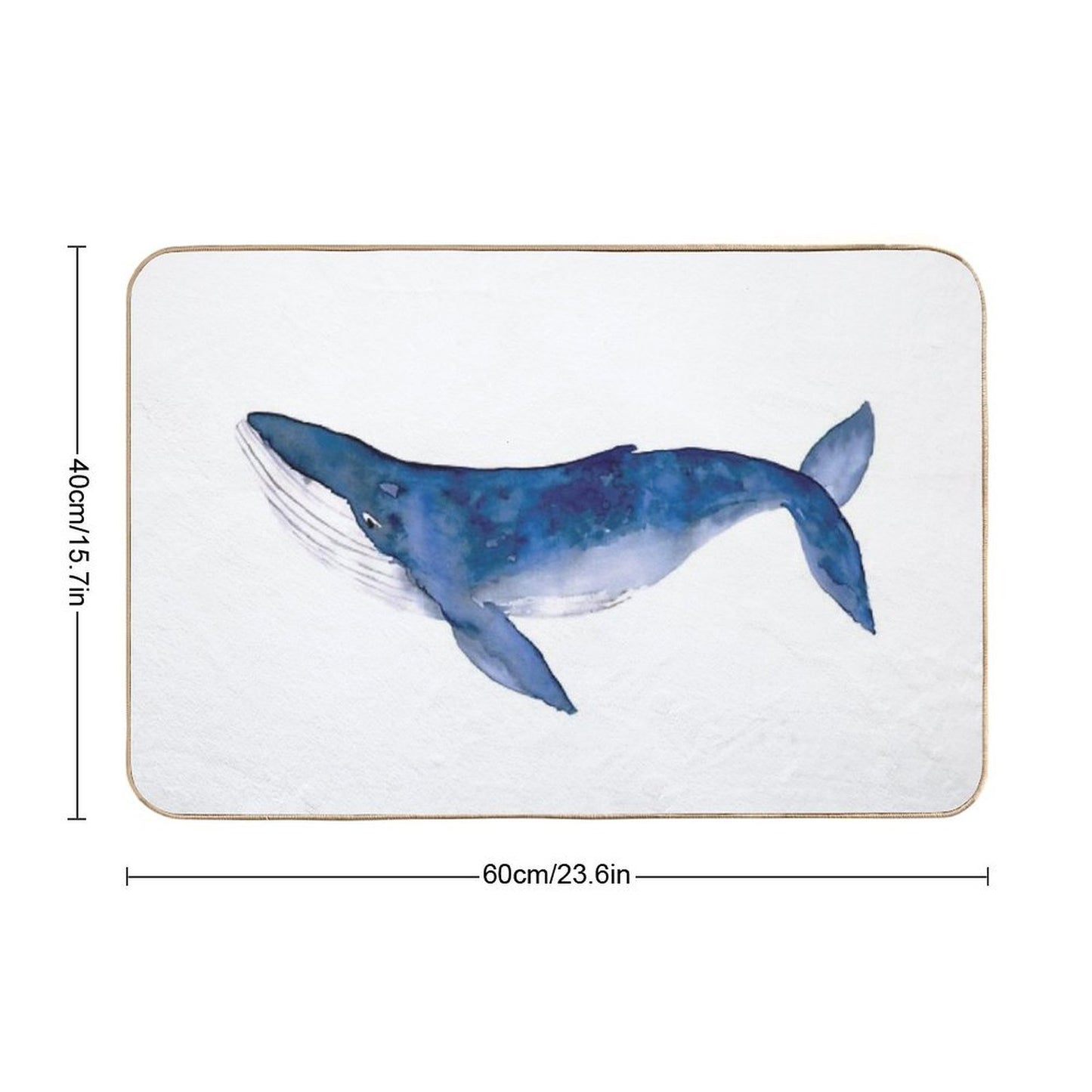 Humpback Whale in Watercolor  Absorbent Bath Mat