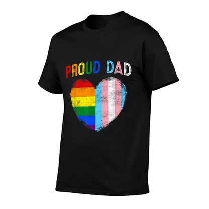 Funny Fathers Day Proud Dad Transgender Gay Rainbow LGBT  Eco-friendly Material T-Shirt